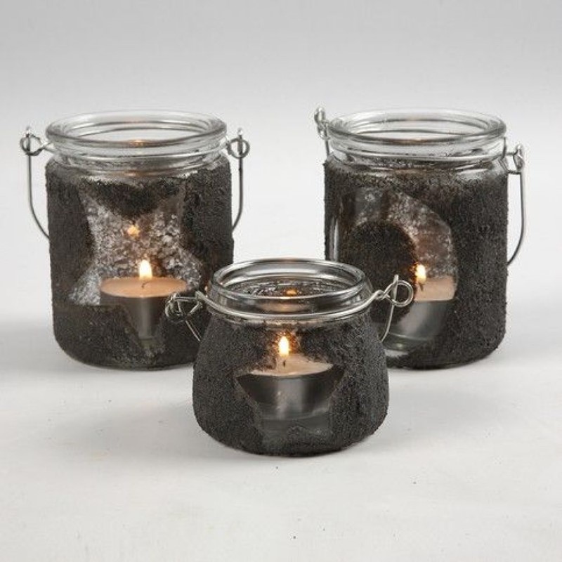 Lantaarn versieren met folie en metallic glasverf