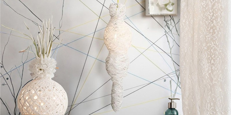 Lange lampion maken van katoengaren