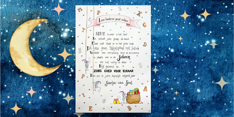 Sinterklaasgedicht versieren met handlettering en aquarelverf