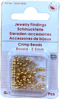 Knijpkralen 2,5 mm Goud 100 stuks