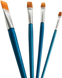 Synthetische Penselen Set Plat 4 maten