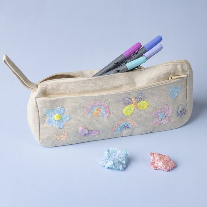 Etui versieren met Glitter Clay