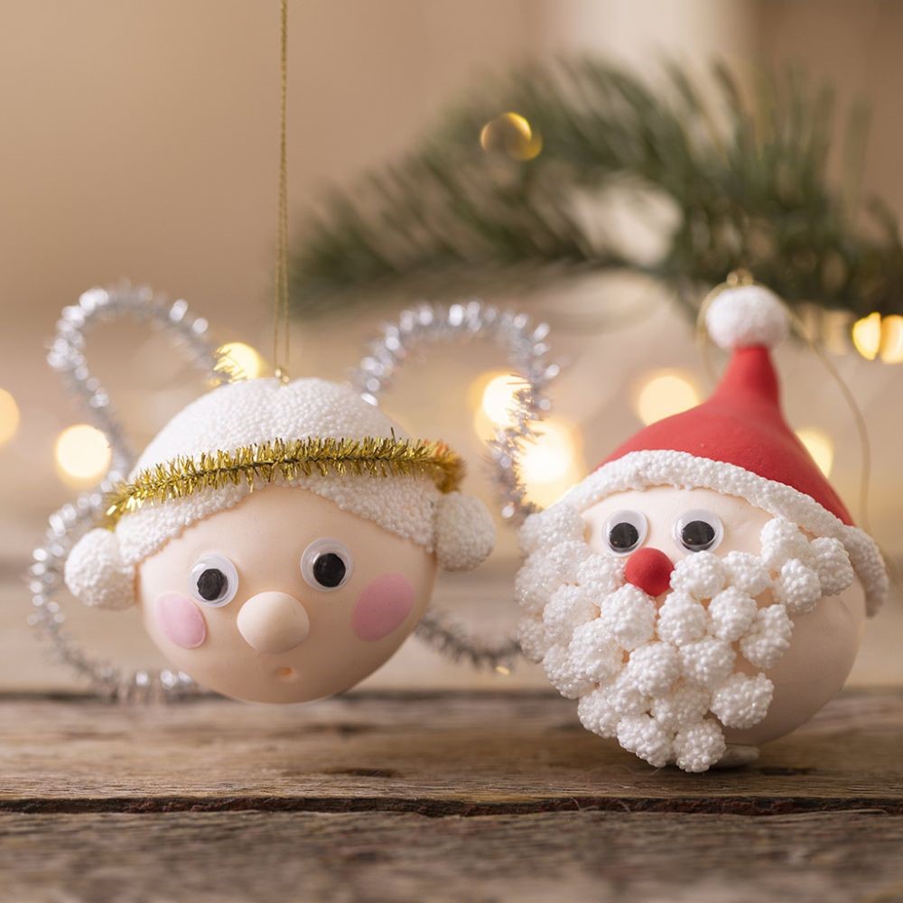 Kerstman en engel maken van Silk Clay® en Foam Clay®