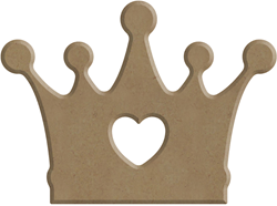 Gomille MDF Figuur 7x5 cm Kroon Hart