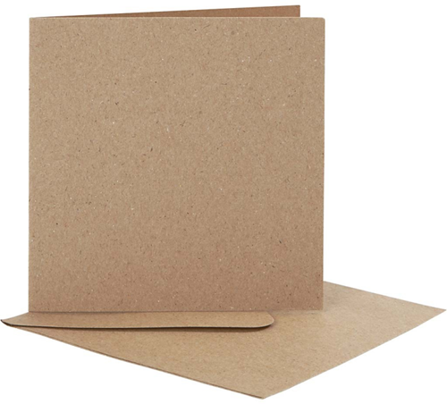 CC Kaarten & Enveloppen 12,5x12,5 cm Naturel 10 stuks