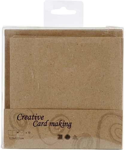 CC Kaarten & Enveloppen 12,5x12,5 cm Naturel 10 stuks-3