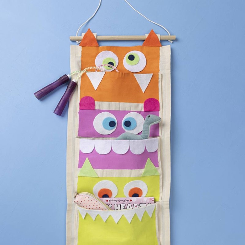 Vrolijke monsteropberger voor de kinderkamer
