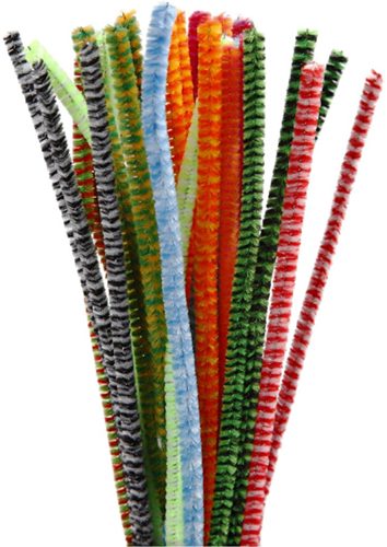 CC Chenilledraad Multigekleurd Strepen 6 mm 30 stuks