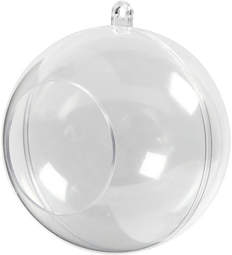 CC Decoballen met Opening 8 cm, Transparant 5 stuks