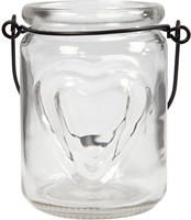 CC Glazen Lantaarn Hart 9,5 cm 2 stuks