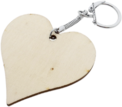 CC Houten Sleutelhangers Hart 6 cm 12 stuks