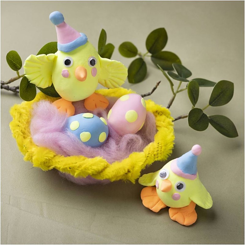 Kuikenfamilie maken van Silk Clay