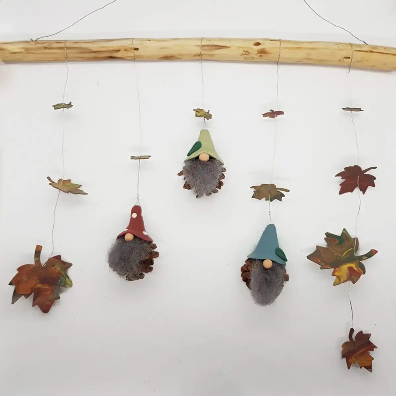 Herfstmobiel maken met gnomen van Silk Clay