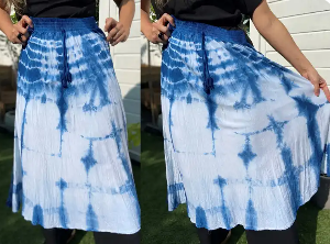 Indigo tie-dye met Jacquard