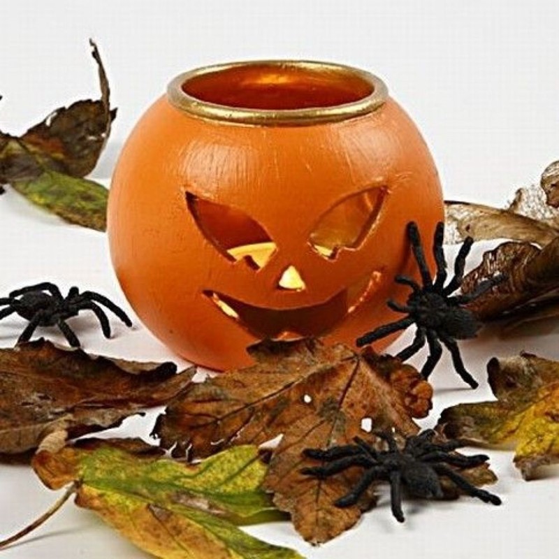 Halloween pompoen waxinelichtje