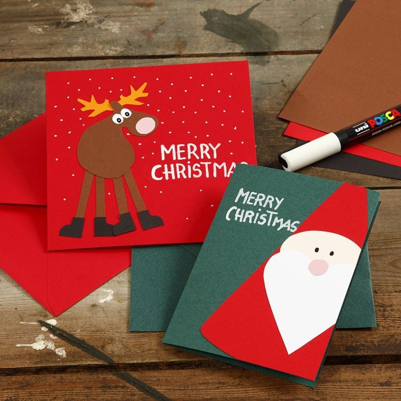 Kerstkaarten maken met kerstfiguren