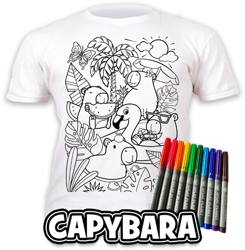 Splat Planet T-Shirt Kleuren Set Cappibara 5 - 6 Jaar-3
